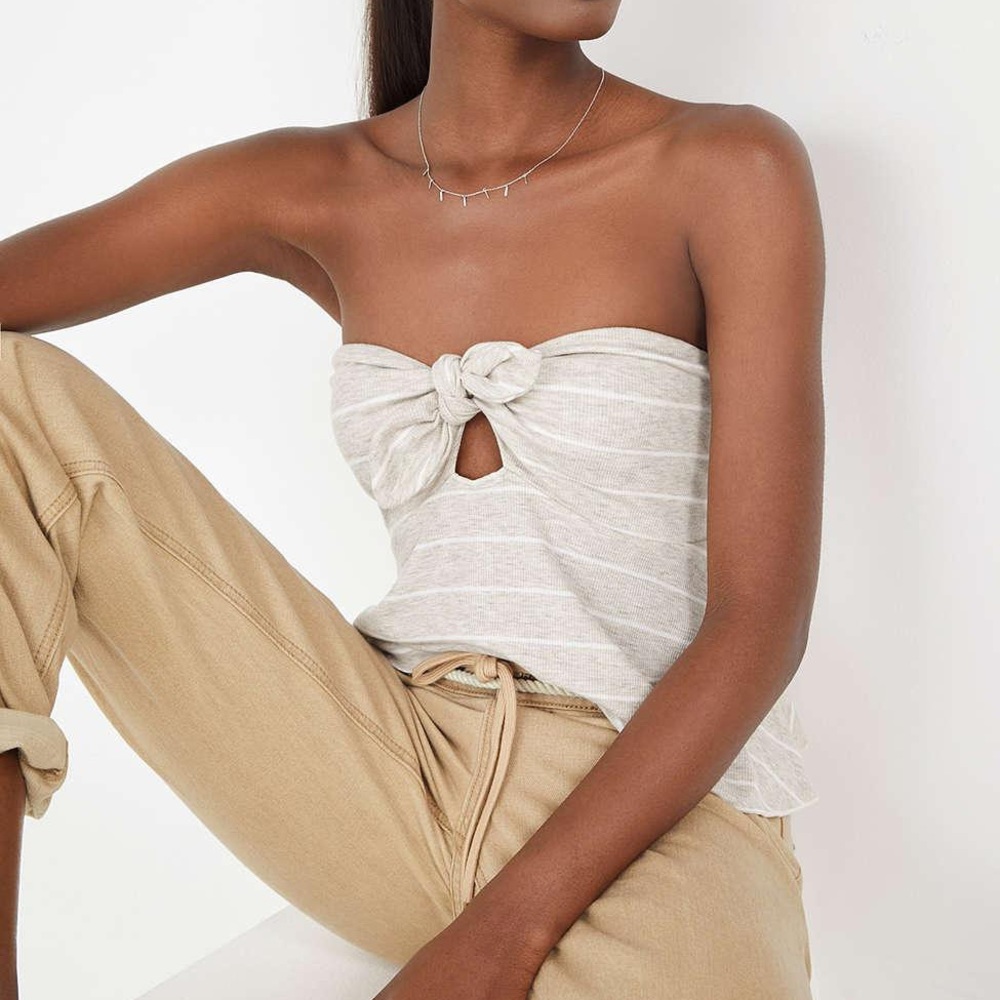 Truly Madly Deeply Tube Top with Tie Detail Sz L